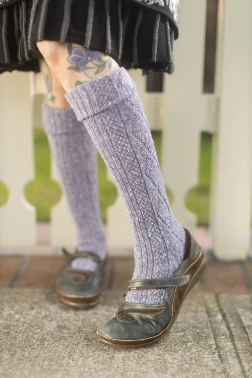 Tweed Knit Diamond Rib Socks - Image 13