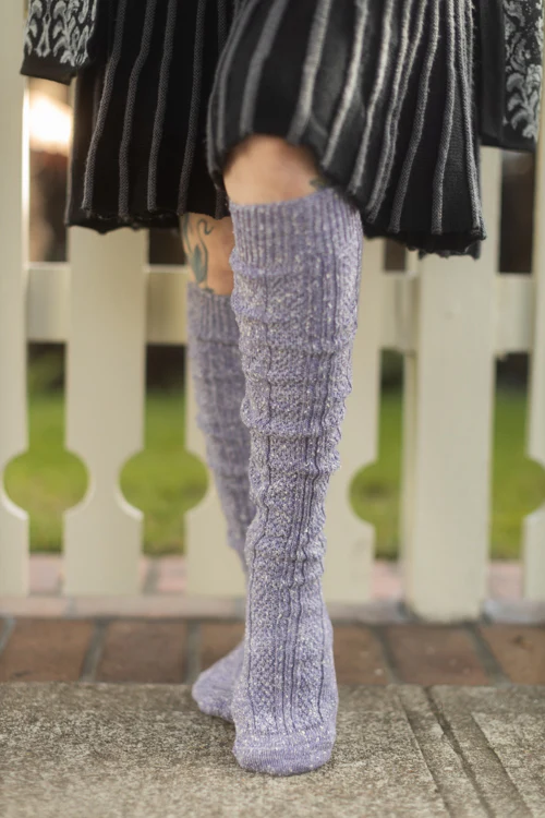 Tweed Knit Diamond Rib Socks - Image 15