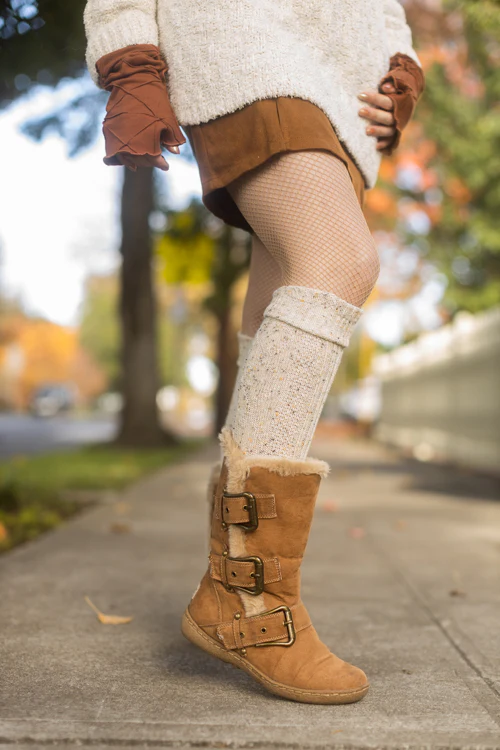 Tweed Knit Diamond Rib Socks - Image 20