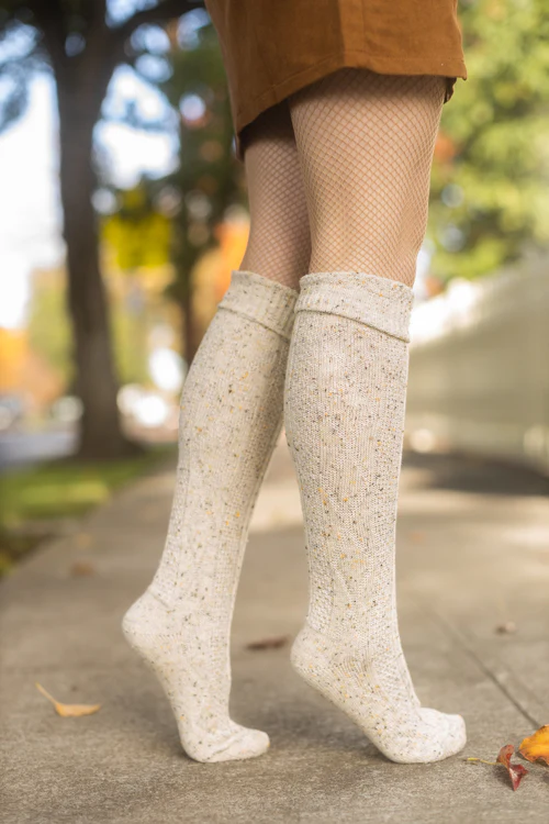 Tweed Knit Diamond Rib Socks - Image 22