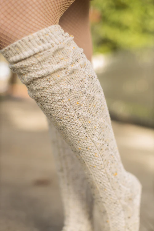 Tweed Knit Diamond Rib Socks - Image 23