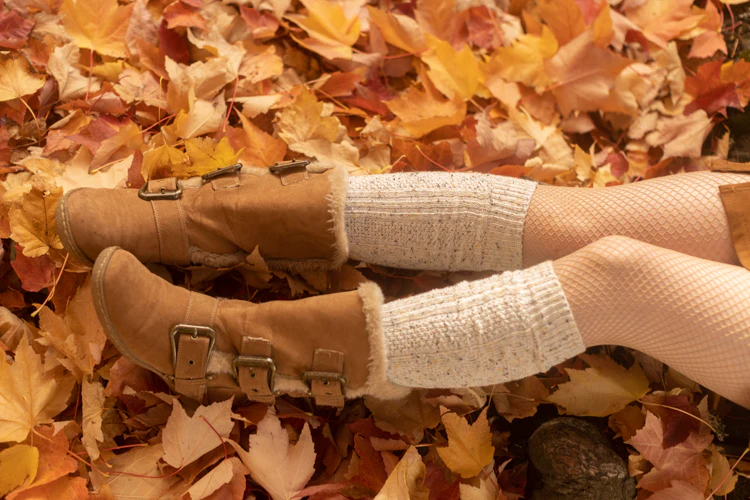 Tweed Knit Diamond Rib Socks - Image 24