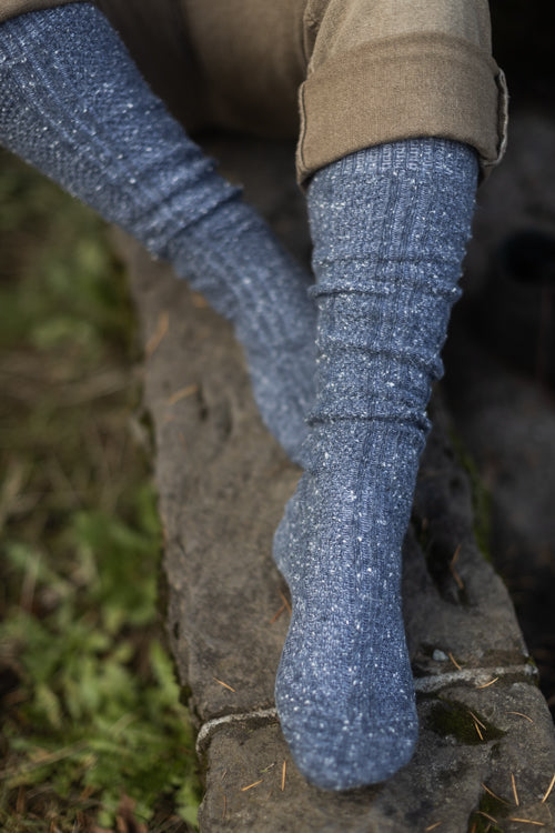 Tweed Knit Diamond Rib Socks - Image 4