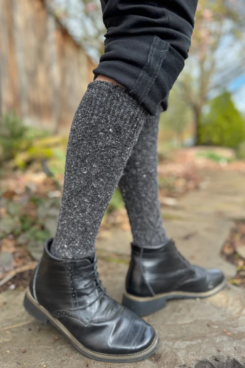 Tweed Knit Diamond Rib Socks - Image 7