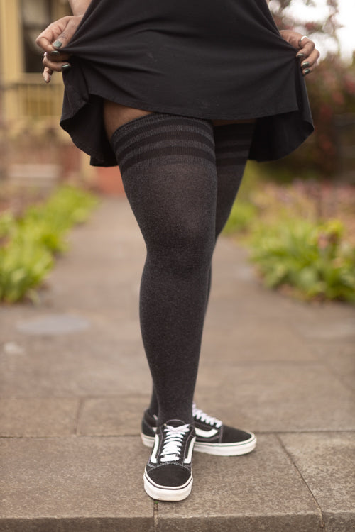 XL-FOOT Cotton Top-Striped Extraordinary Thigh High - Image 6